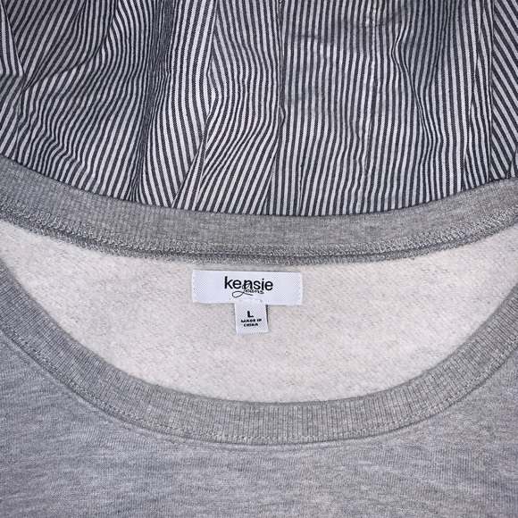 Kensie Gray Pleated Back Sweatshirt - Picture 6 of 7